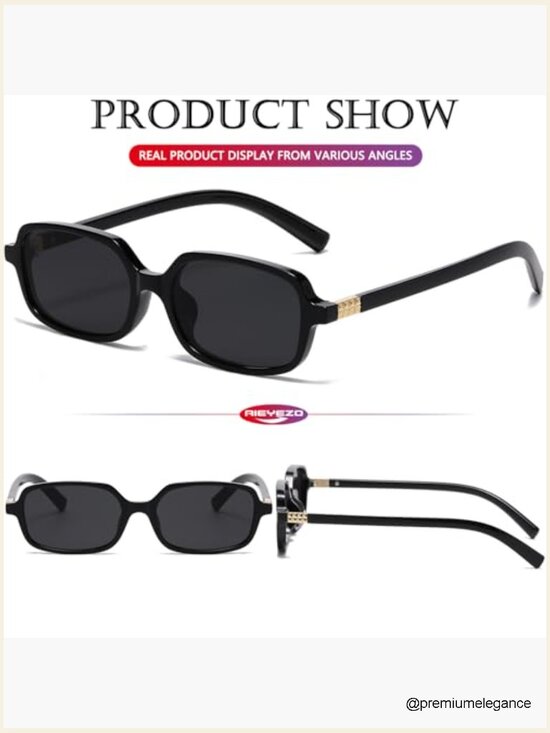 Retro Rectangular Sunglasses Fashion Square Small Frame Shades UV400 Protection main image 6